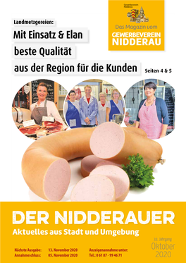 Landmetzgereien: Das Magazin Vom Mit Einsatz & Elan GEWERBEVEREIN NIDDERAU Beste Qualität