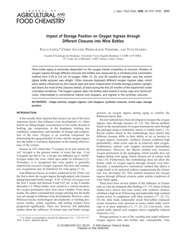 Impact of Storage Position on Oxygen Ingress Through Different Closures Into Wine Bottles