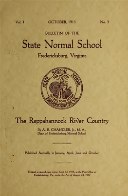 Bulletin of the State Normal School, Fredericksburg, Virginia, October