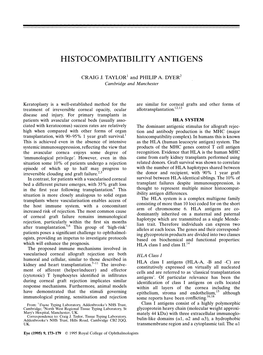 Histocompatibility Antigens