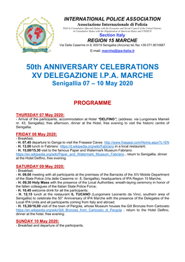 50Th ANNIVERSARY CELEBRATIONS XV DELEGAZIONE I.P.A