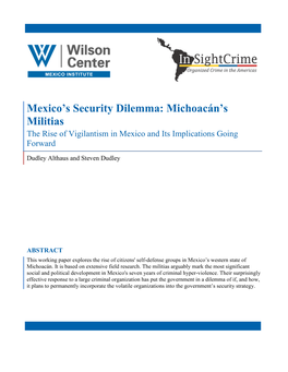 Mexico's Security Dilemma: Michoacán's Militias