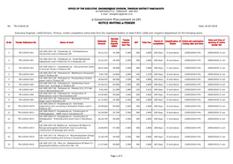 E-Government Procurement (E-GP) NOTICE INVITING E-TENDER No TN-1/2018-19 Date 16-05-2018