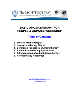 Basic Aromatherapy for People & Animals Workshop