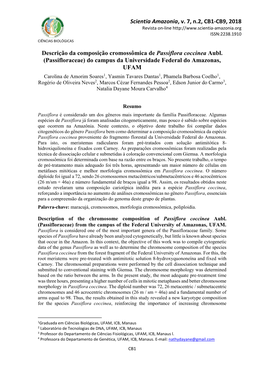 Scientia Amazonia, V. 7, N.2, CB1-CB9, 2018 Descrição Da