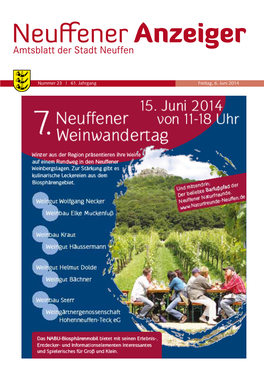 Nummer 23 | 61. Jahrgang Freitag, 6. Juni 2014 2 Nr