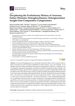 Deciphering the Evolutionary History of Arowana Fishes (Teleostei, Osteoglossiformes, Osteoglossidae): Insight from Comparative Cytogenomics