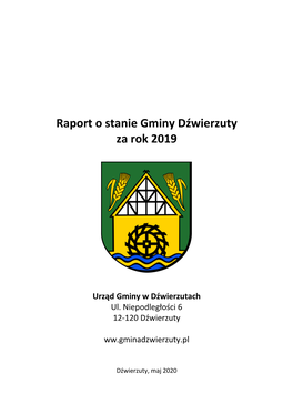 Raport O Stanie Gminy Dźwierzuty Za Rok 2019