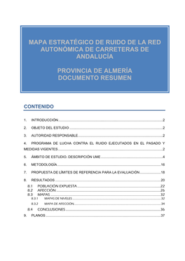 Mapa Estratégico De Ruido De La Red Autonómica De Carreteras De Andalucía