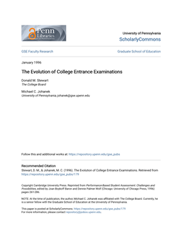 The Evolution of College Entrance Examinations