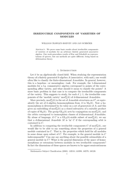 Irreducible Components of Varieties of Modules