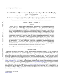 Geometric Distances of Quasars Measured by Spectroastrometry and Reverberation Mapping: Monte Carlo Simulations