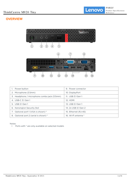 Thinkcentre M920 Tiny Reference