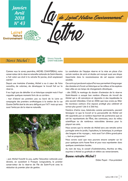 2018 De Loiret Nature Environnement N° 43 La Loiret Nature Environnement Lettre