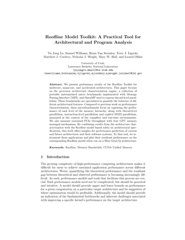 Roofline Model Toolkit: a Practical Tool for Architectural and Program