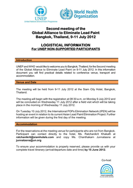 Second Meeting of the Global Alliance to Eliminate Lead Paint Bangkok, Thailand, 9-11 July 2012