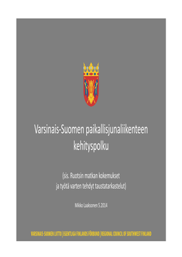 Varsinais-Suomen Paikallisjunaliikenteen Kehityspolku