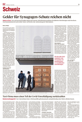 Schweiz Gelder Für Synagogen-Schutz Reichen Nicht