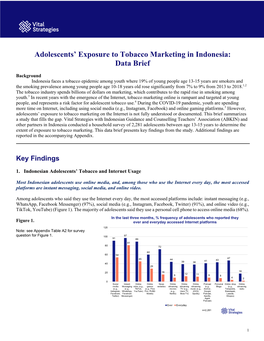 Exposure to Tobacco Marketing Among Adolescents in Indonesia