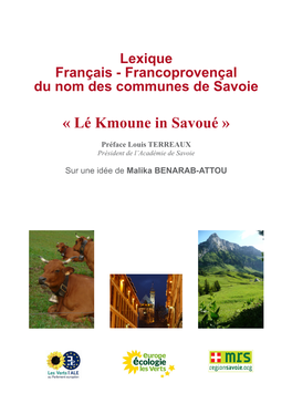 Francoprovençal Du Nom Des Communes De Savoie « Lé Kmoune