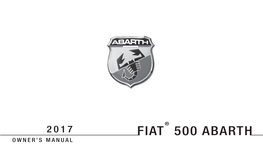 2017 FIAT 500 Abarth Owner's Manual