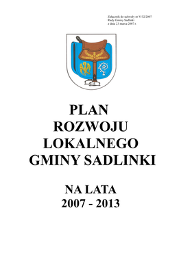 Plan Rozwoju Lokalnego Gminy Sadlinki