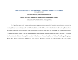 LAND DEGRADATION in the UPPER EAST REGION of Ghana, WEST AFRICA RICHARD ASHALEY