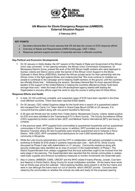 UNMEER) External Situation Report 2 February 2015