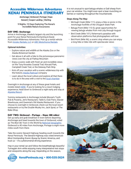 KENAI PENINSULA ITINERARY Berries Or Roaming Throughout the Mountainside