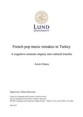 French Pop Music Remakes in Turkey