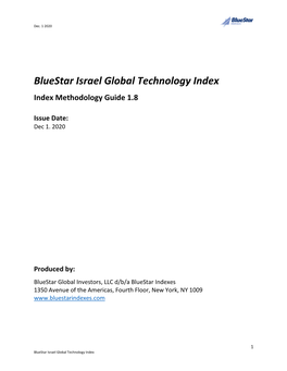 Bluestar Israel Global Technology Index Index Methodology Guide 1.8