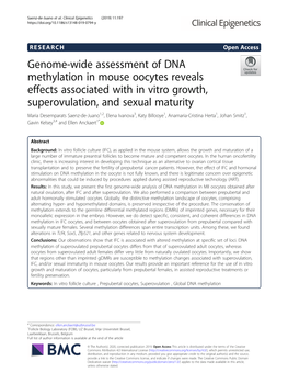 Genome-Wide Assessment of DNA Methylation in Mouse Oocytes Reveals Effects Associated with in Vitro Growth, Superovulation