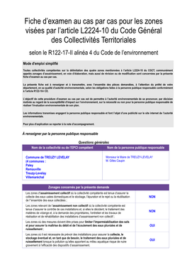 Fiche D'examen Au Cas Par Cas Pour Les Zones Visées Par L'article L2224