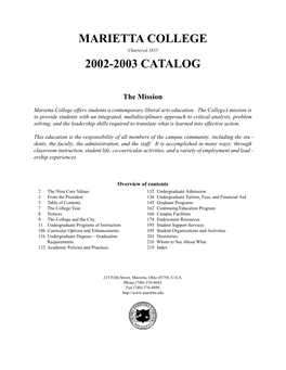 Marietta College 2002-2003 Catalog