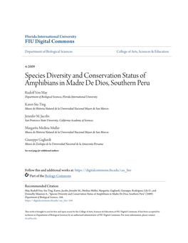 Species Diversity and Conservation Status Of