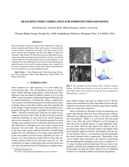 Measuring Noise Correlation for Improved Video Denoising