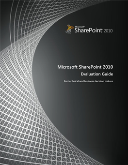 Microsoft Sharepoint 2010 Evaluation Guide