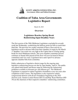Coalition of Tulsa Area Governments Legislative Report