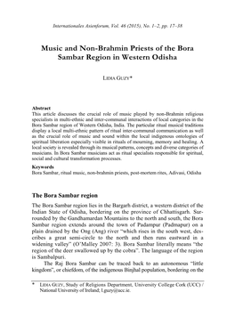 Music and Non-Brahmin Priests of the Bora Sambar Region in Western Odisha