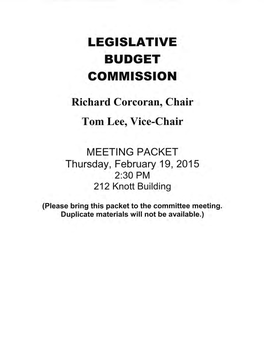 Legislative Budget Commission