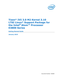 Tizen* IVI 3.0 M2 Kernel 3.10 LTSI Linux* Support Package for the Intel® Atom™ Processor E3800 Series