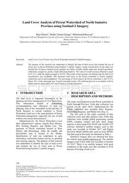 Land Cover Analysis of Percut Watershed of North Sumatra Province Using Sentinel-2 Imagery