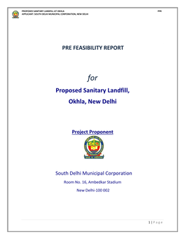 Proposed Sanitary Landfill, Okhla, New Delhi