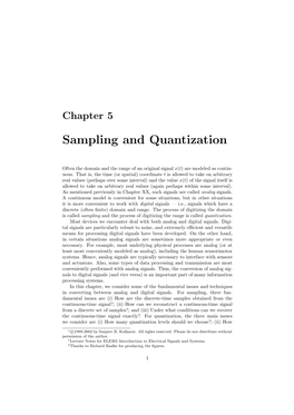 Sampling and Quantization