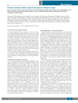 Precision Medicine in Diffuse Large B-Cell Lymphoma: Hitting the Target Joost S