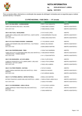 Nota Informativa N.: /2018-2019/Ca/A.F