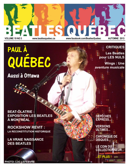 PAUL À CRITIQUES Les Beatles Pour LES NULS QUÉBEC Wings : Une Aventure Musicale Aussi À Ottawa