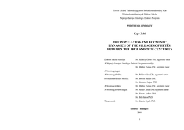 The Population and Economic Dynamics of the Villages of Hetés Between the 18Th and 20Th Centuries