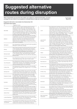 Suggested Alternative Routes During Disruption