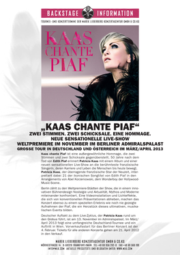 „Kaas Chante Piaf“ Zwei Stimmen